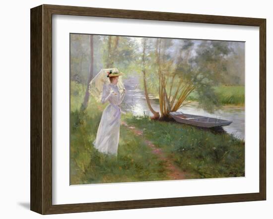 A Walk by the River, 1890-Pierre Andre Brouillet-Framed Giclee Print