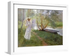 A Walk by the River, 1890-Pierre Andre Brouillet-Framed Giclee Print