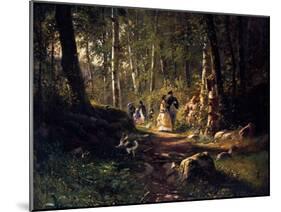 A Walk in a Forest, 1869-Ivan Shishkin-Mounted Giclee Print