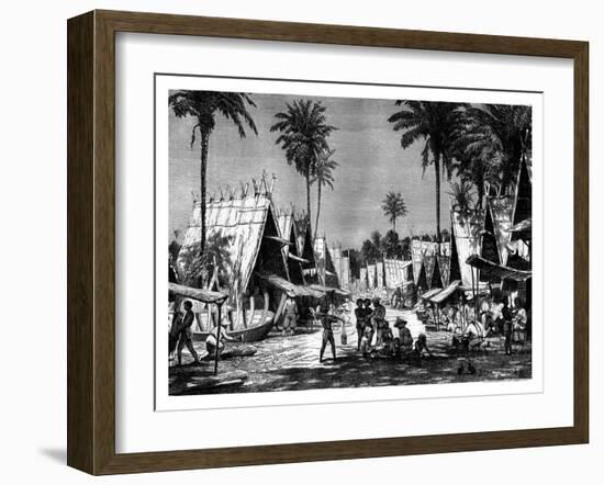 A Walk in the Arou Islands, Indonesia, 19th Century-J Moynet-Framed Giclee Print