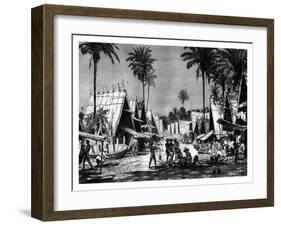 A Walk in the Arou Islands, Indonesia, 19th Century-J Moynet-Framed Giclee Print