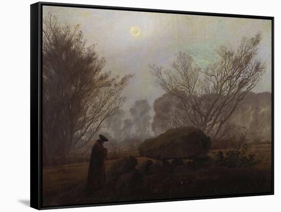 A Walk in the Mountains; Spaziergang in Der Abenddammerung-Caspar David Friedrich-Framed Stretched Canvas