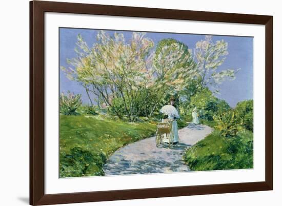 A Walk in the Park-Childe Hassam-Framed Giclee Print