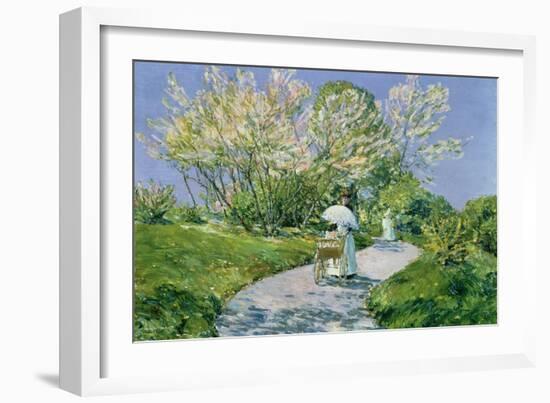 A Walk in the Park-Childe Hassam-Framed Giclee Print