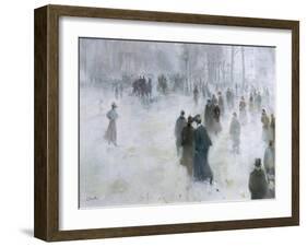 A Walk in the Snow-Lucien Frank-Framed Giclee Print