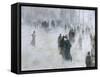 A Walk in the Snow-Lucien Frank-Framed Stretched Canvas