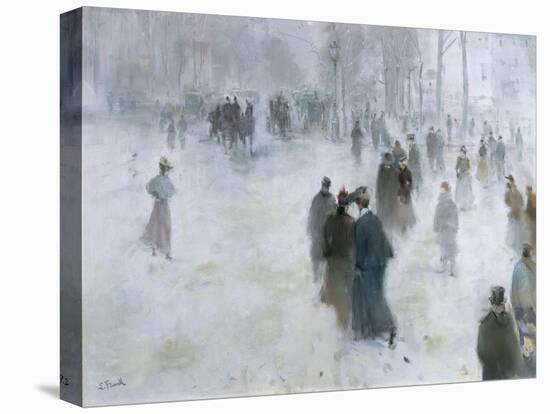 A Walk in the Snow-Lucien Frank-Stretched Canvas