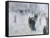 A Walk in the Snow-Lucien Frank-Framed Stretched Canvas