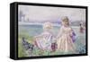 A Walk in the Summer Field-John Simmons-Framed Stretched Canvas