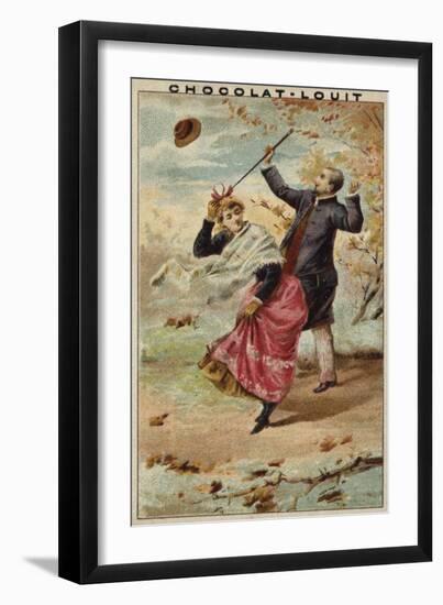 A Walk on a Windy Day-null-Framed Giclee Print