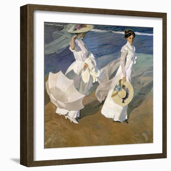 A Walk on the Beach, 1909-Joaqu?n Sorolla y Bastida-Framed Giclee Print