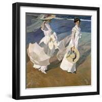 A Walk on the Beach, 1909-Joaqu?n Sorolla y Bastida-Framed Giclee Print