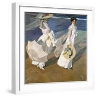 A Walk on the Beach, 1909-Joaqu?n Sorolla y Bastida-Framed Giclee Print