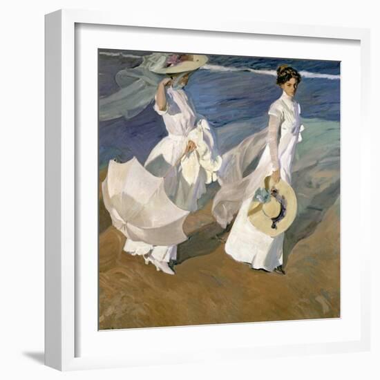 A Walk on the Beach, 1909-Joaqu?n Sorolla y Bastida-Framed Giclee Print