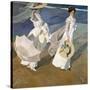 A Walk on the Beach, 1909-Joaqu?n Sorolla y Bastida-Stretched Canvas