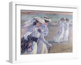 A Walk on the Beach-Theo van Rysselberghe-Framed Giclee Print