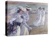A Walk on the Beach-Theo van Rysselberghe-Stretched Canvas
