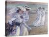 A Walk on the Beach-Theo van Rysselberghe-Stretched Canvas