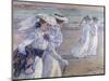 A Walk on the Beach-Theo van Rysselberghe-Mounted Giclee Print