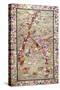 A Wall Hanging of Pearl Grey Silk Embroidered with a Menagerie of Exotic Animals, Including…-null-Stretched Canvas