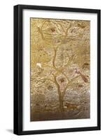 A Wall Hanging of Red Silk, Embroidered with a Tree of Life in Gilt Thread and Silks-null-Framed Giclee Print