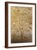 A Wall Hanging of Red Silk, Embroidered with a Tree of Life in Gilt Thread and Silks-null-Framed Giclee Print