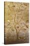 A Wall Hanging of Red Silk, Embroidered with a Tree of Life in Gilt Thread and Silks-null-Stretched Canvas