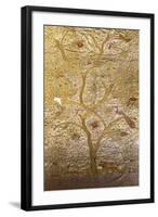 A Wall Hanging of Red Silk, Embroidered with a Tree of Life in Gilt Thread and Silks-null-Framed Giclee Print