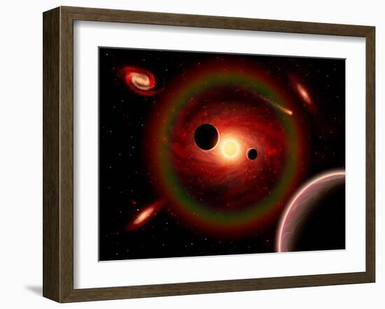 A Wandering Comet Passing Through an Alien Star System-Stocktrek Images-Framed Art Print