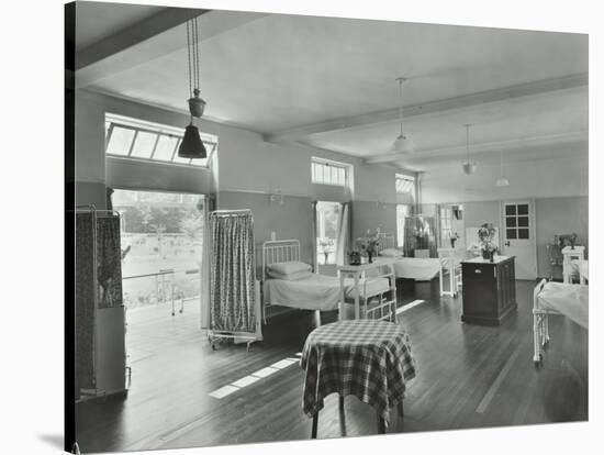 A Ward at Orchard House, Claybury Hospital, Woodford Bridge, London, 1937-null-Stretched Canvas