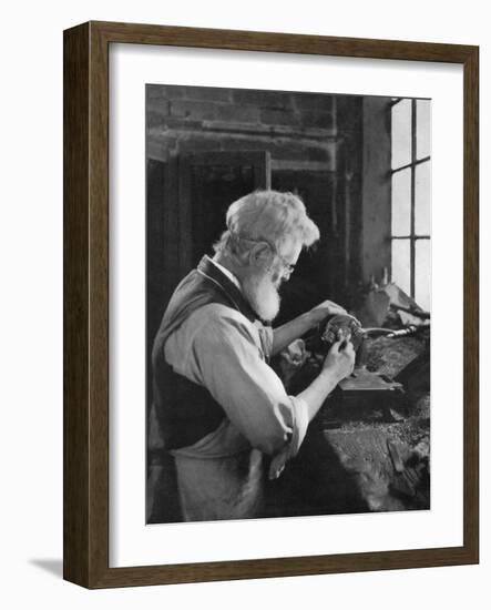 A Watch Cap Maker at Work, 1911-1912-AL Hitchin-Framed Giclee Print