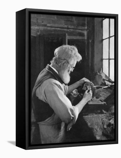 A Watch Cap Maker at Work, 1911-1912-AL Hitchin-Framed Stretched Canvas