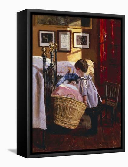 A Watchful Eye, 1889-Viggo Pedersen-Framed Stretched Canvas