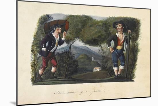 A Water Carrier and a Porter-null-Mounted Giclee Print