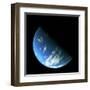 A Water Covered World in Deep Space Illuminated by a it's Parent Star-null-Framed Art Print