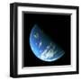 A Water Covered World in Deep Space Illuminated by a it's Parent Star-null-Framed Art Print