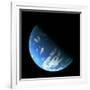 A Water Covered World in Deep Space Illuminated by a it's Parent Star-null-Framed Art Print