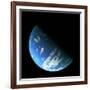 A Water Covered World in Deep Space Illuminated by a it's Parent Star-null-Framed Art Print