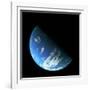 A Water Covered World in Deep Space Illuminated by a it's Parent Star-null-Framed Art Print