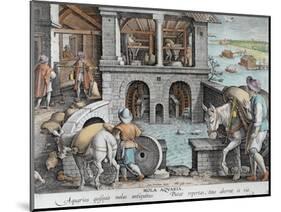 A Water Mill, plate 11 from 'Nova Reperta'-Jan van der Straet-Mounted Giclee Print