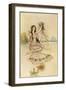 A Water-Nymph Sits on the Sand with a Nautilus-null-Framed Art Print