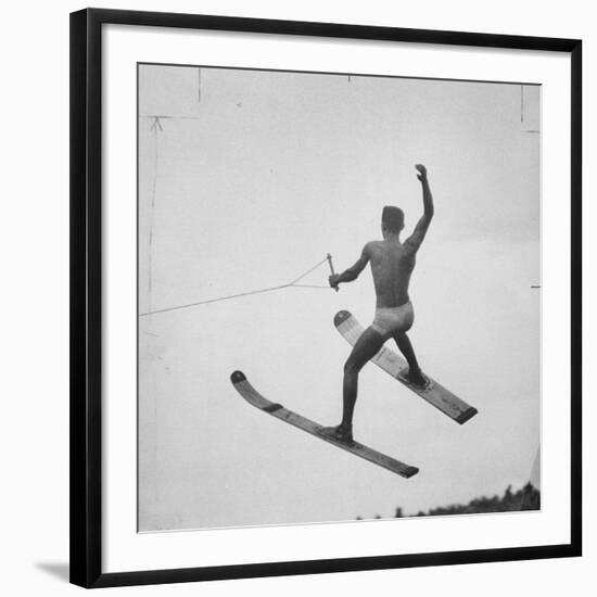 a Water Skier Performing in the National Water Skiing Championship-Ralph Morse-Framed Photographic Print