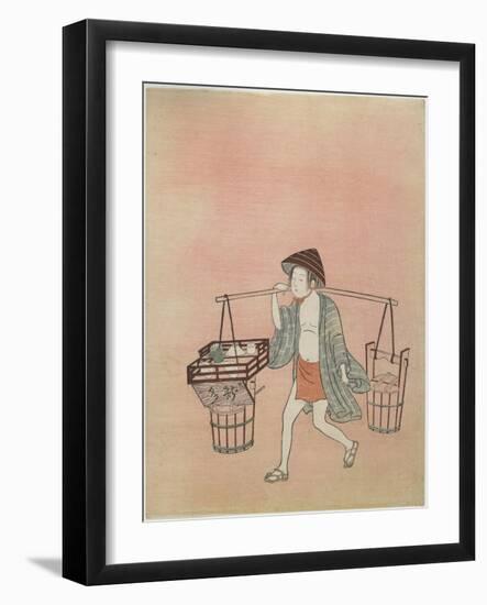 A Water Vendor, after 1765-Suzuki Harunobu-Framed Giclee Print