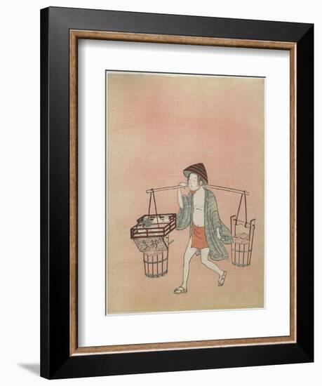 A Water Vendor, after 1765-Suzuki Harunobu-Framed Giclee Print
