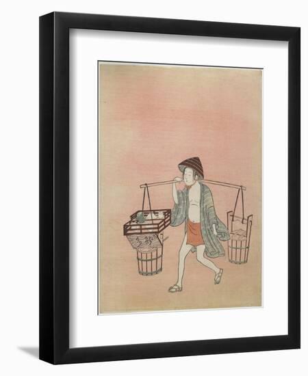 A Water Vendor, after 1765-Suzuki Harunobu-Framed Giclee Print