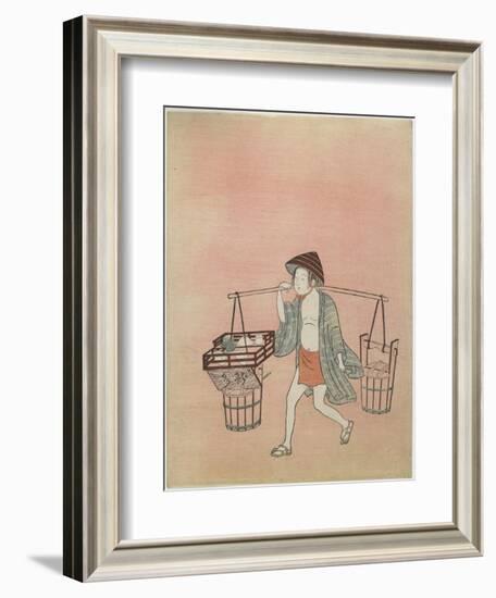 A Water Vendor, after 1765-Suzuki Harunobu-Framed Giclee Print