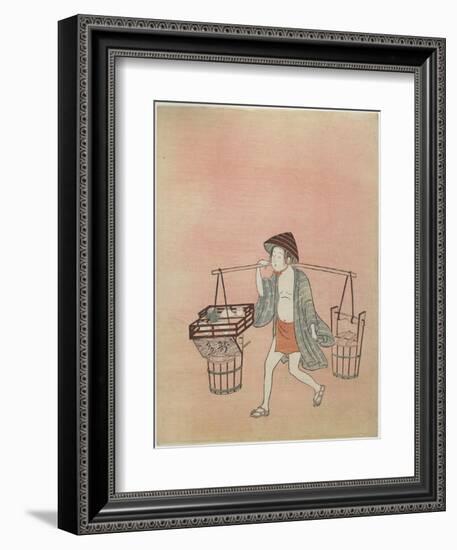 A Water Vendor, after 1765-Suzuki Harunobu-Framed Giclee Print