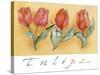 A Watercolor of Four Red Tulips-Maria Trad-Stretched Canvas