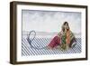 A Watercolour Picture of a Courtesan Entitled Indian Costumes, Mrs. Baldock, Patna School-null-Framed Giclee Print