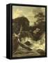 A Waterfall (Cascade)-Jan van Kessel-Framed Stretched Canvas